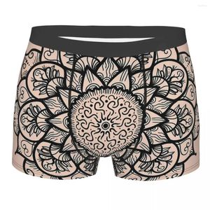 Caleçons Peach Pastel Mandala Magnifiques motifs géométriques Culottes en coton Sous-vêtements masculins Shorts sexy Boxer Briefs