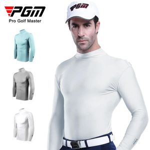 Sous-pants PGM Mens Sun Protection Shirt Golf Sous-vêtements à manches longues Golf Frolite Ice Silk Tshirts Antiuv Vêtements de golf doux pour hommes
