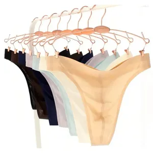 Sous-vêtements qualité mâle slips sans couture viscose sexy culotte ultra-mince taille basse transparent soyeux respirant hommes string m l xl xxl