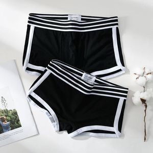 Caleçon Sexy Couples Amoureux Sous-Vêtements En Coton Hommes Boxer Shorts Lingerie Confortable Culotte Femme Sous-Vêtements Boxers Plus La Taille