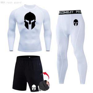 Sous-pants Spartan Men's Compression Running Shirt Gym Leggings Winter Thermal Set Fiess Underwear Base Base Couche de jogging Jogging Sestuits Men Tracksuit