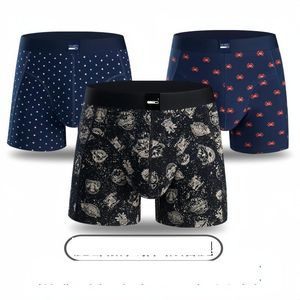 Caleçons Sports Plus Long Anti-usure Jambe Garçons Boxers Coton Peigné Imprimé Sous-Vêtements Pour Hommes Livraison Directe Otcfj