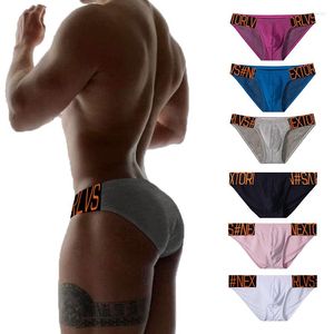 Caleçon sous-vêtements à la mode Sexy coton fileté tissu jeunes hommes taille basse corps Fit hanche augmenter large ceinture haute fente fosse tissu