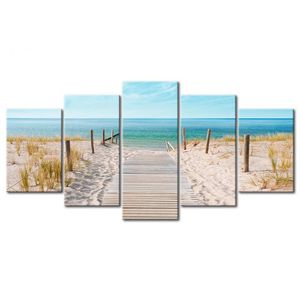 Sans cadre 5pcs paysage moderne mur art décoration de la maison peinture toile impressions photos paysage de mer avec plage (sans cadre) 625 S2