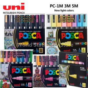 Uni Posca marqueur de peinture Doodle PC-1M 5M fournitures d'art pour roches tasse céramique verre bois tissu métal peinture séchage rapide 231226