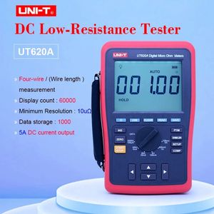 UNI-T UT620A 60000 Counts Digital Micro Ohm Meter Medidor de resistencia 6.0000K ohm con alarma de límite alto y bajo USB y luz trasera