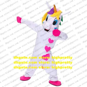 Disfraz de mascota de unicornio con cuerno dorado, caballo volador, Pony arcoíris, personaje adulto, publicidad cuadrada, vestido en vivo CX4028