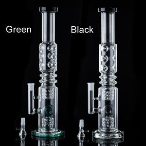 17 pouces gros bang en verre épais narguilés tube droit beignet perc conduites d'eau n trous percolater plates-formes pétrolières joint de 14 mm avec bol dab rig