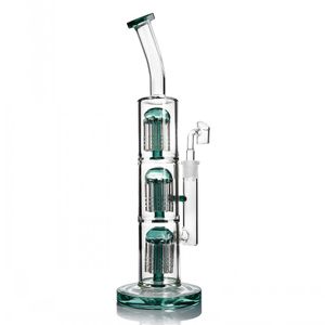 Unique Water Bongs Klein Recycler Dab Bong Hookahs Arm Tree Perc Water Pipe Heady Oil Rigs con 14 mm banger 12.9 pulgadas