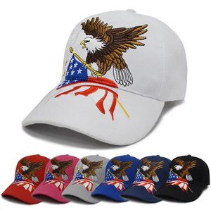 Unisex 3D bordado patriótico águila agarrando la bandera americana gorra de béisbol Hip Hop al aire libre ajustable Strapback letras papá sombrero
