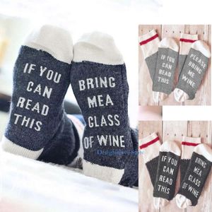 Unisexe Mens Womens Socks Designer Si vous pouvez lire ceci, apportez-moi un verre de vin de coton cadeau de Noël pour femme classique Meas Classic Meas
