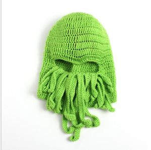 Unisex Octopus Beanie Squid Caps hombres Tentacle Knitted Wool Ski Mascarilla Sombreros Sea Monster Crochet Beanie Cthulhu Octopus Caps Máscara de Halloween