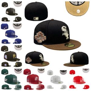 Unisexe Prêt Stock Casquettes Ajustées Lettre Hip Hop Baseball Chapeaux Adulte Coton Plat Chapeau de Seau Fermé Pour Hommes Femmes Style Unisexe Taille Fermée 7-8