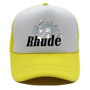 Unisexe Rhude Collections Baseball Caps Outdoor Casual Green Mesh Patchwork Baseball Broderie Hat Fashion