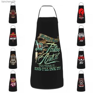 El mejor delantal de artista del tatuaje del mundo Unisex cocina Chef cocina hornear babero hombres mujeres tatuadores Tablier cocina para pintar L230620