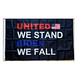 United Stand Biden We Fall 3x5ft Drapeaux Bannières en polyester 100D Intérieur Extérieur Couleur vive de haute qualité avec deux œillets en laiton