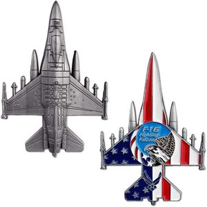 Pièce de défi de l'armée de l'air des États-Unis F-16 Fighting Falcon, pièce militaire pour aviateur