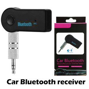 Transmisores Bluetooth universales de 3,5 mm Kit de coche A2DP Inalámbrico FM AUX Adaptador de receptor de música de audio Manos libres con micrófono para teléfono MP3 con caja al por menor