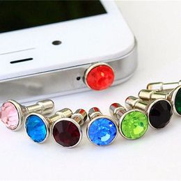 Universal 3.5mm Crystal Diamond Anti Dust Plug Dustproof Earphone Jack Headset Stopper Cap Gadgets Rhinestone Plug Pour Smartphone Tablet