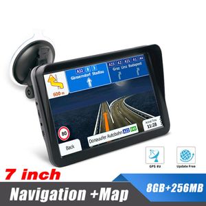 Navegador GPS Universal de 7 pulgadas para coche, camión, navegación GPS portátil de ciudad con Bluetooth AVIN, parasol, 256MB, 8G