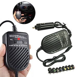 Universal 80W DC Car Charger Laptop Notebook Adapter Adjustable LED Auto Power Supply Set With 8 Detachable Plugs Computer Charger