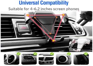 Support universel réglable pour téléphone portable, évent de voiture, conception par gravité, support de berceau, supports de navigateur, Clip automatique pour voitures, support4330531