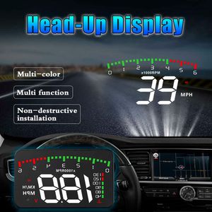Universal Auto 3,5 A900 HUD OBD RPM pantalla frontal proyector de parabrisas de estilo de coche sistema de alarma de exceso de velocidad de temperatura del agua