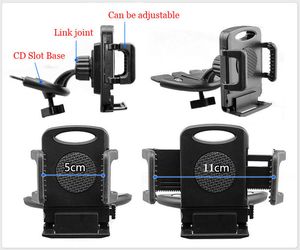 Support réglable universel de support de téléphone de fente de CD de voiture pour l'iphone 6 5 Note 5 Samsung Galaxy s7 s6 LG Motorola GPS