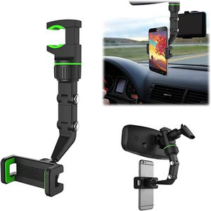 Support de téléphone universel pour rétroviseur de voiture Support multifonctionnel support rotatif 360 Rotation support de voiture avec emballage de vente au détail