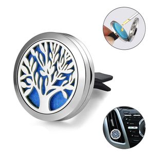 Diseño de árbol de coche universal Ahueca hacia fuera aromaterapia Aceite esencial Locket Difusor Clips de ventilación Mini ventilación portátil Clip de perfume Ambientador