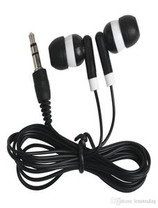 Universal les moins chers 100pcs / lot noir jetable noir coloré d'écouteurs intra-auriculaires pour l'iPhone 4 5 6 CASHONS MP3 MP4 3,5 mm O DHL Free4435877