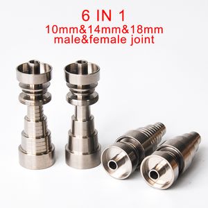 Clavos de titanio universales sin domo 6 en 1, junta de 10 mm, 14 mm y 18 mm para clavos sin domo macho y hembra