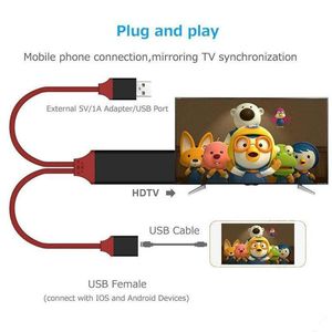 Câbles HDTV universels OEM, adaptateur de sortie HD Plug and play numérique AV 1080P USB 2.0 à Type C Micro 5 broches 1M avec boîte de vente au détail