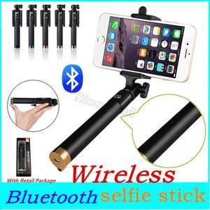 Universal Luxury Wireless Bluetooth Mini Selfie Stick Monopod de mano Trípode para iphone Samsung Android IOS Teléfono Cámara Selfie 100pcs DHL