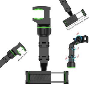 Soporte universal multifuncional para teléfono móvil Soporte para teléfono móvil de 360 grados Espejo retrovisor para automóvil Asiento trasero Video Toma de fotos Soporte para teléfono inteligente Soporte para GPS