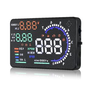 Réflecteur universel de tableau de bord de voiture, affichage tête haute OBD HUD, avec écran clair de 5.5 pouces, multifonctions et alarmes