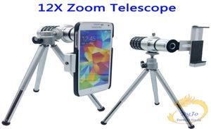 Lente de zoom de teléfono universal 12X Zoom Telescopio Trípode Objetivo Cámara Telepo Lente para Samsung S3 S4 S5 ACTIVE MINI A7 Para Nexus 7214063