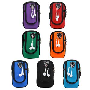 Universal Sport Running Arm Band Brassard Case Holder Zipper Bag Pour Smartphone iPhone Android Samsung Fit 6 Pouces Mobile Phone