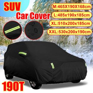 Universal SUV Full Car Covers Outdoor Snow Resistant Sun Protection Cover Dustproof 190T For VW Passat Benz Jeep PeugeotHKD230628