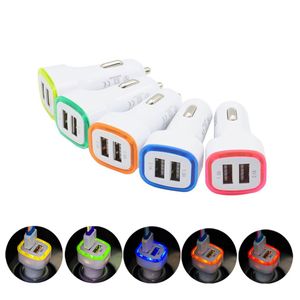 Universal Travel LED Car Charger Dual USB Phone Charger Light Accesorios esenciales para iphone X 11 12 13 Samsung S10 S20