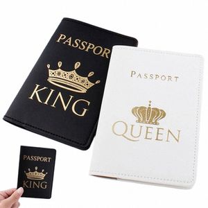 Voyage universel Pu cuir Couple amoureux passeport couverture passeport titulaire ID carte de crédit sac portefeuille sac à main 82Cg #