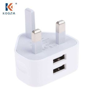 Adaptateur de chargeur mural universel UK Plug 2 broches avec 2 ports USB de charge pour iPhone Samsung Huawei 5V 2A Mobile