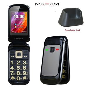 Débloqué Flip Double Carte Sim Téléphones Cellulaires SOS Appel Rapide Voix Magique Grande Touche Clavier Torche Son Fort Station De Charge FM Téléphone Portable Pour Les Personnes Âgées