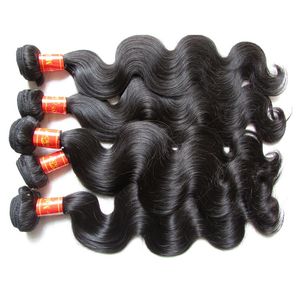 Sin procesar Malasia Virgin Remy Human Hair Extension Bundles Weave 5 piece 500g 10-30 pulgadas Perruques de Cheveux humanos Corte de un donante