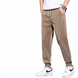 Unvanqu Lyocell Tencel pantalones casuales para hombres 2024 pantalones de harén sueltos finos de verano Street Fi Youth Hip Hop jogging pantalones de chándal I1Z0 #