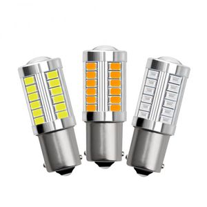 Ampoule universelle de clignotant et de stop, 33SMD, blanc, rouge, jaune, 800lm, 1156, 1157, 5730, 5630, lumières LED pour voiture