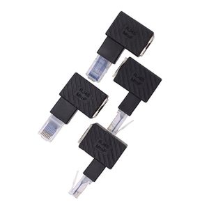 Adaptador de conector Ethernet de ángulo recto izquierdo arriba abajo convertidor RJ45 8P8C de 90 grados para Cable de red Ethernet LAN Cat5 Cat6