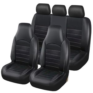 Funda de asiento de coche de cuero de PU actualizada con bolsa de aire Accesorios de coche universales Conjunto completo Unisex Fit Most CAR SUV Estilo de negocios suave y cómodo