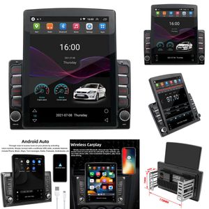 Mise à niveau de l'écran tactile 10 ''Apple Carplay Android Auto Monitor Lecteur vidéo stéréo de voiture 2G + 32G Double Din Navigation GPS Radio de véhicule Bluetooth avec verre trempé 2.5D