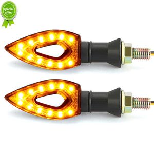 Upgrade 2pcs Motorcycle LED Turn Signal Light Amber Blade Lamp Indicator Blinker Waterproof Universal Moto Flashing 12V